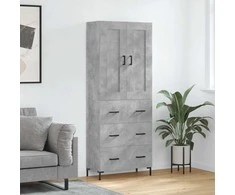 Komoda, betono pilkos spalvos, 69,5x34x180cm, apdirbta mediena