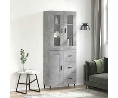 Komoda, betono pilkos spalvos, 69,5x34x180cm, apdirbta mediena