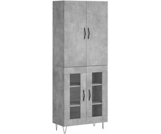 Komoda, betono pilkos spalvos, 69,5x34x180cm, apdirbta mediena