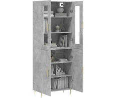 Komoda, betono pilkos spalvos, 69,5x34x180cm, apdirbta mediena