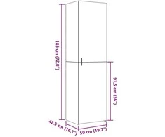 Komoda, pilkos ąžuolo spalvos, 50x42,5x185cm, apdirbta mediena