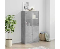 Komoda su durelėmis, betono, 68x37x142cm, apdirbta mediena