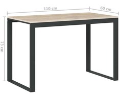 Kompiuterio stalas, juodos ir ąžuolo spalvos, 110x60x73cm, MDP