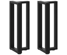 konsolės stalo kojos, 2 vnt., juoda, 38x25x(72-73)cm, plienas