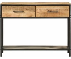 Konsolinis staliukas, 100x35x76cm, mango masyvas ir geležis