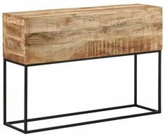Konsolinis staliukas, 110x30x75cm, mango masyvas ir geležis