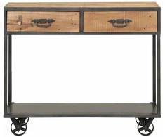 Konsolinis staliukas, 90x35x74cm, perdirbtos medienos masyvas