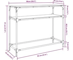 Konsolinis staliukas, 98x35x81cm, plienas