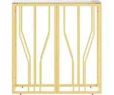 Konsolinis staliukas, auksinis, 70x30x70cm, plienas ir stiklas