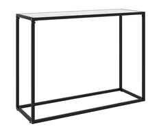 Konsolinis staliukas, baltas, 100x35x75cm, grūdintas stiklas