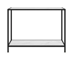 Konsolinis staliukas, baltas, 100x35x75cm, grūdintas stiklas