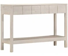 Konsolinis staliukas, baltas, 110x35x75cm, mango masyvas