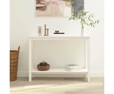 Konsolinis staliukas, baltas, 110x40x80cm, pušies masyvas