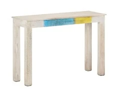 Konsolinis staliukas, baltas, 115x35x77cm, mango mediena
