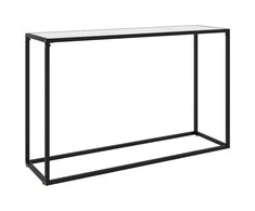 Konsolinis staliukas, baltas, 120x35x75cm, grūdintas stiklas