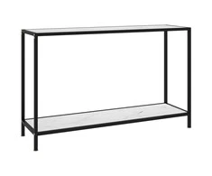 Konsolinis staliukas, baltas, 120x35x75cm, grūdintas stiklas
