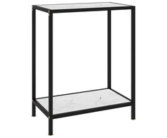 Konsolinis staliukas, baltas, 60x35x75cm, grūdintas stiklas