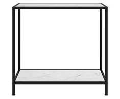 Konsolinis staliukas, baltas, 80x35x75cm, grūdintas stiklas