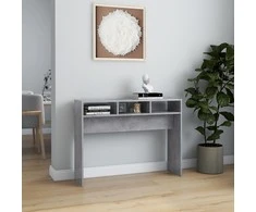 Konsolinis staliukas, betono, 105x30x80cm, apdirbta mediena
