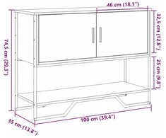 Konsolinis staliukas, dūminio ąžuolo, 100x35x74,5cm, mediena