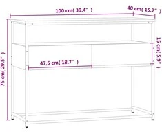 Konsolinis staliukas, dūminio ąžuolo, 100x40x75cm, mediena