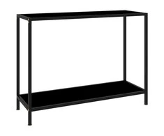 Konsolinis staliukas, juodas, 100x35x75cm, grūdintas stiklas