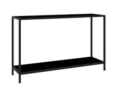 Konsolinis staliukas, juodas, 120x35x75cm, grūdintas stiklas