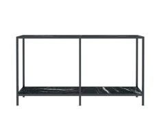 Konsolinis staliukas, juodas, 140x35x75,5cm, grūdintas stiklas