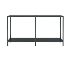 Konsolinis staliukas, juodas, 140x35x75,5cm, grūdintas stiklas