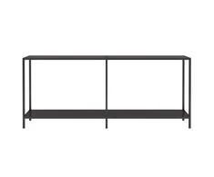 Konsolinis staliukas, juodas, 180x35x75,5cm, grūdintas stiklas