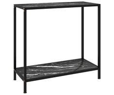 Konsolinis staliukas, juodas, 80x35x75cm, grūdintas stiklas