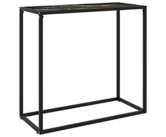 Konsolinis staliukas, juodas, 80x35x75cm, grūdintas stiklas