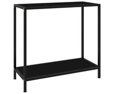 Konsolinis staliukas, juodas, 80x35x75cm, grūdintas stiklas
