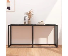 Konsolinis staliukas, juodo marmuro, 160x35x75,5cm, stiklas