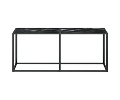 Konsolinis staliukas, juodo marmuro, 180x35x75,5cm, stiklas