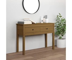 Konsolinis staliukas, medaus rudas, 100x35x75cm, pušies masyvas
