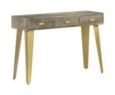 Konsolinis staliukas, pilk./žalv. sp., 110x35x76cm, mango med.