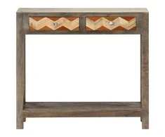 Konsolinis staliukas, pilkas, 86x30x76cm, mango medienos mas.