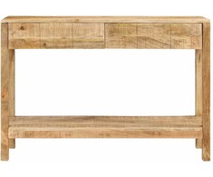 Konsolinis staliukas su 2 stalčiais, 110x35x75cm, mango masyvas