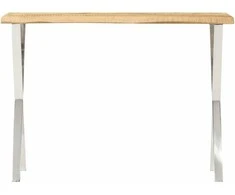 Konsolinis staliukas su gyvu kraštu, 105x33x76cm, mango mediena