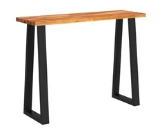Konsolinis staliukas su gyvu kraštu, 110x35x80cm, akacija