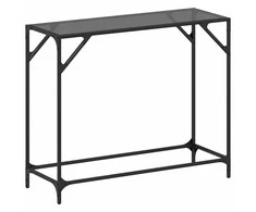 Konsolinis staliukas su juodu stalviršiu, 98x35x81cm, plienas