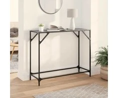 Konsolinis staliukas su juodu stalviršiu, 98x35x81cm, plienas