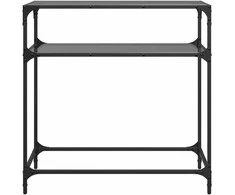 Konsolinis staliukas su juodu stalviršiu, 80x35x81cm, plienas