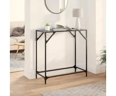 Konsolinis staliukas su juodu stalviršiu, 80x35x81cm, plienas