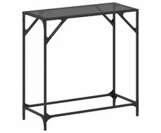 Konsolinis staliukas su juodu stalviršiu, 80x35x81cm, plienas
