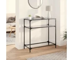 Konsolinis staliukas su juodu stalviršiu, 80x35x81cm, plienas