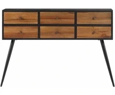 Konsolinis staliukas su stalčiais, 116x30x76cm, tikmedis