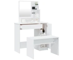 Kosmetinio staliuko komplektas, baltos spalvos, 86,5x35x136cm