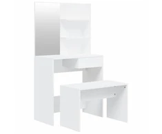 Kosmetinio staliuko komplektas, baltos spalvos, 74,5x40x141cm